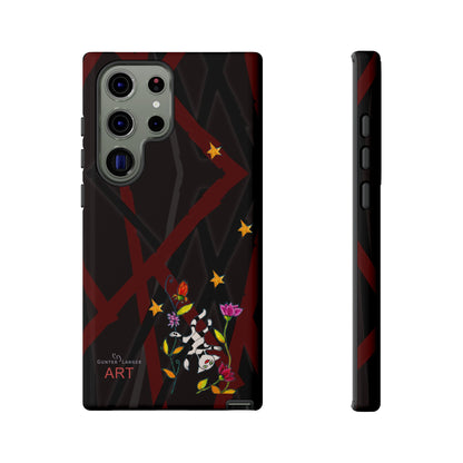 Tough Cases - Google Pixel - Samsung Galaxy - Motiv: Katze schwebt und Ranken, H 5,26 cm, Mikado3