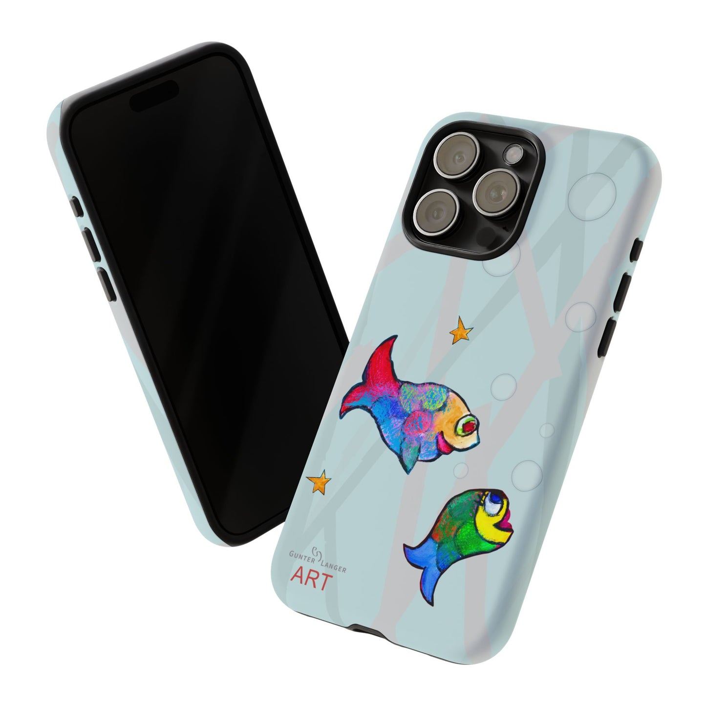 Tough Cases - iPhone - Motiv: "Fische", Mikado blau