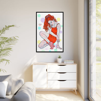 Matte Canvas, Framed (Multi-color) - Motiv:  Julia, Farbkreise, Format groß, H 91,4 bis 152,4 cm