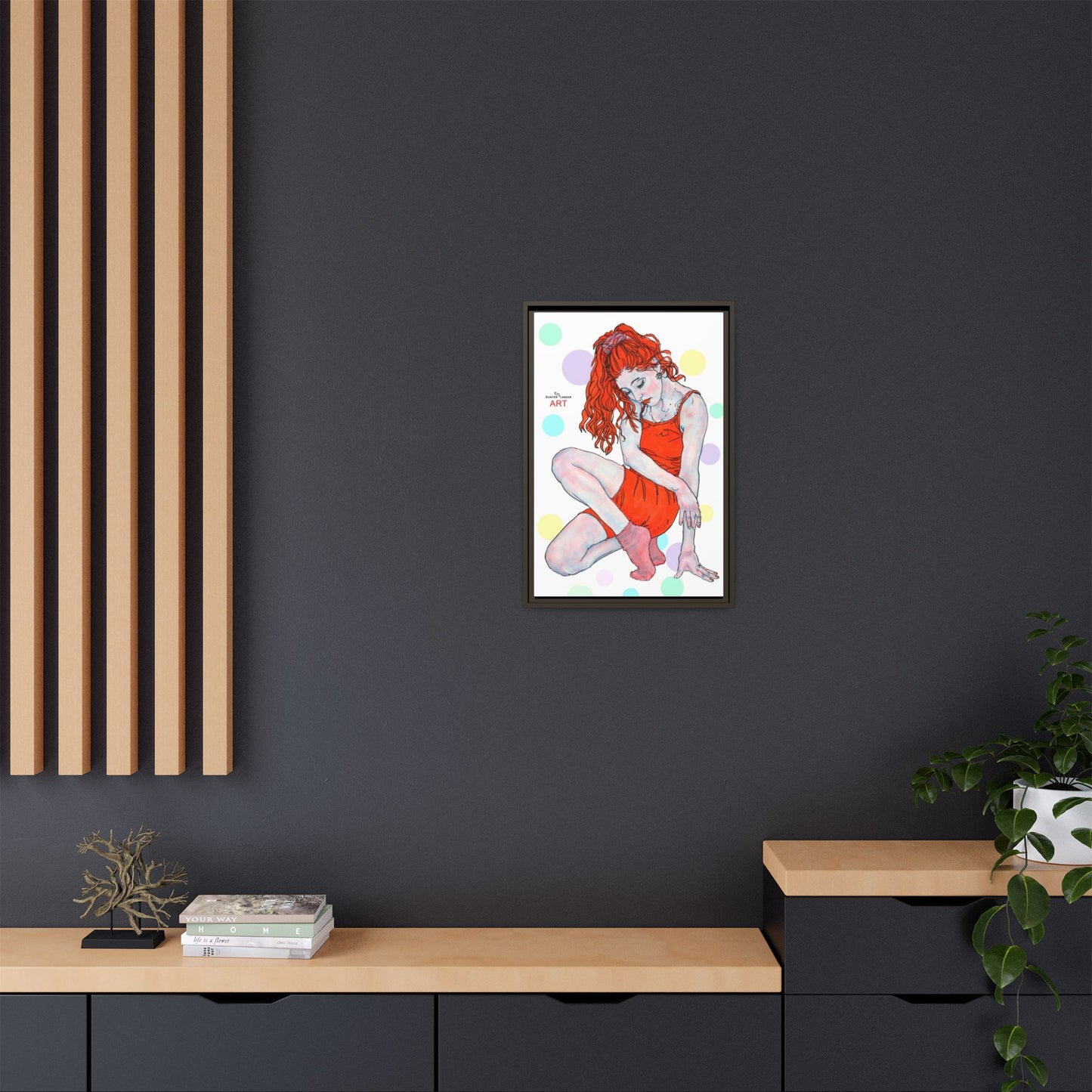 Matte Canvas, Framed (Multi-color) - Motiv:  Julia, Farbkreise, Format klein H 30,5 bis 76,2 cm