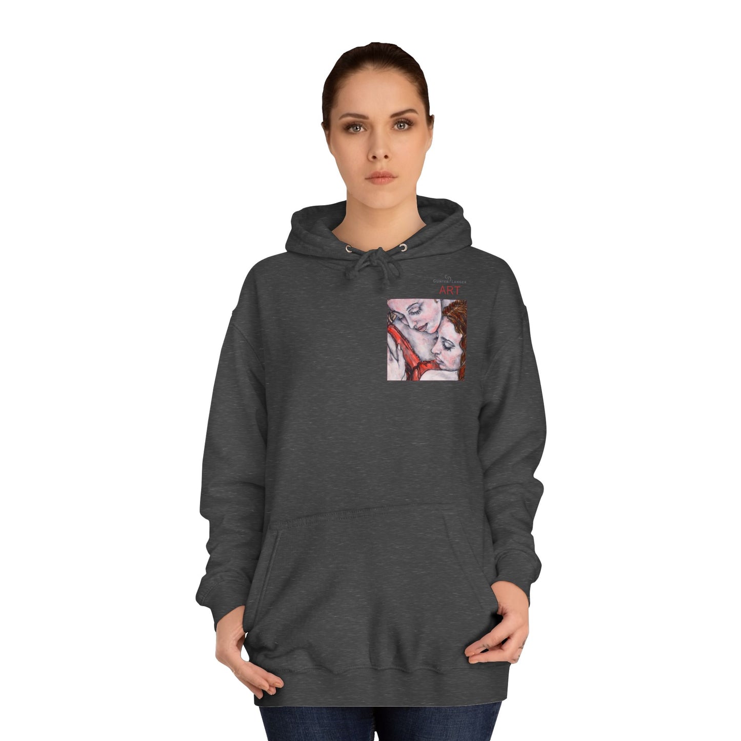 Unisex College Hoodie - Motiv: Front Bei dir & Rückseite Bei dir (gerahmt)