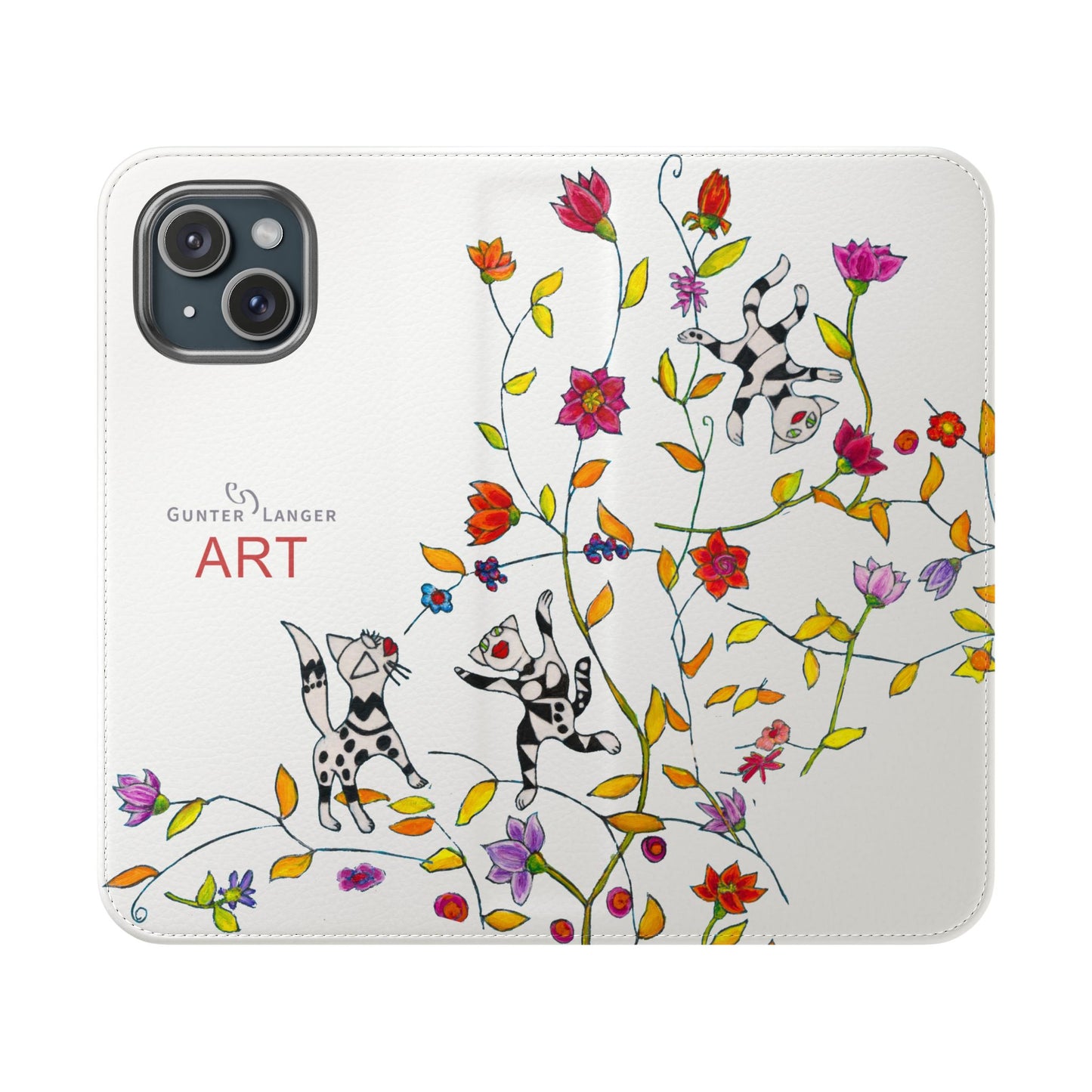 Flip Cases - Motiv: Drei Karierte Katzen auf weiß