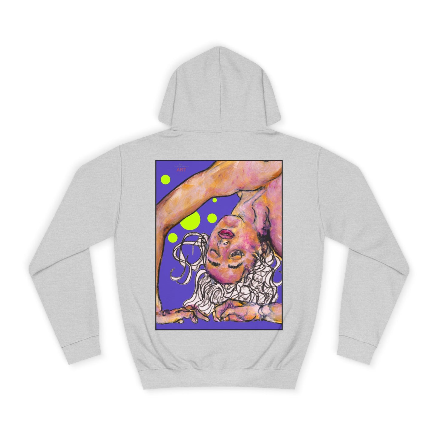 Unisex College Hoodie - Motiv: Rückseite Hanna, H 48,5 cm (violett)