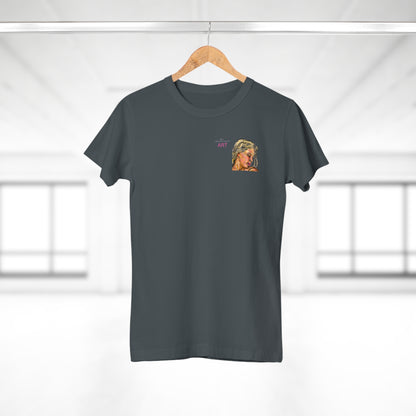 Single Jersey Women's T-shirt- dunkel - Motiv: Erna, Ausschnitt, H 8 cm