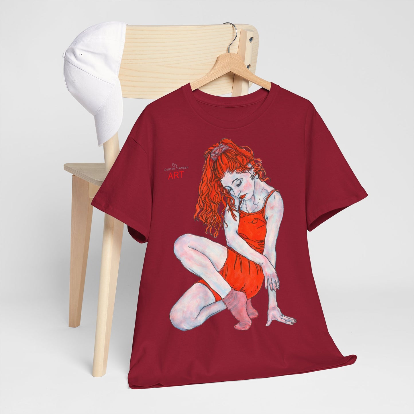 Unisex Heavy Cotton Tee - Motiv: Front Julia,  H 47 cm