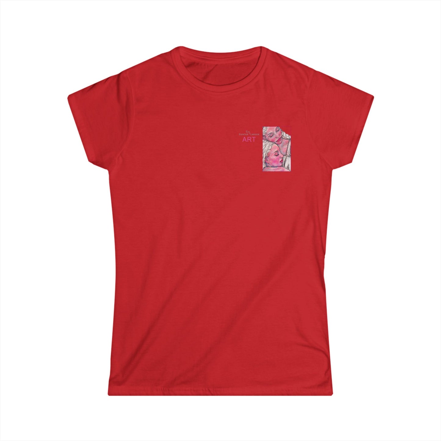 Women's Softstyle Tee - Motiv: Front, Zuflucht, H 9 cm