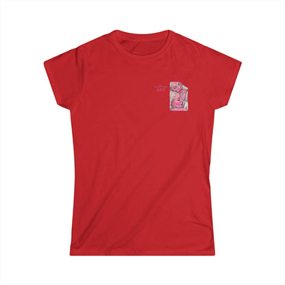 Women's Softstyle Tee - Motiv: Front, Zuflucht, H 9 cm