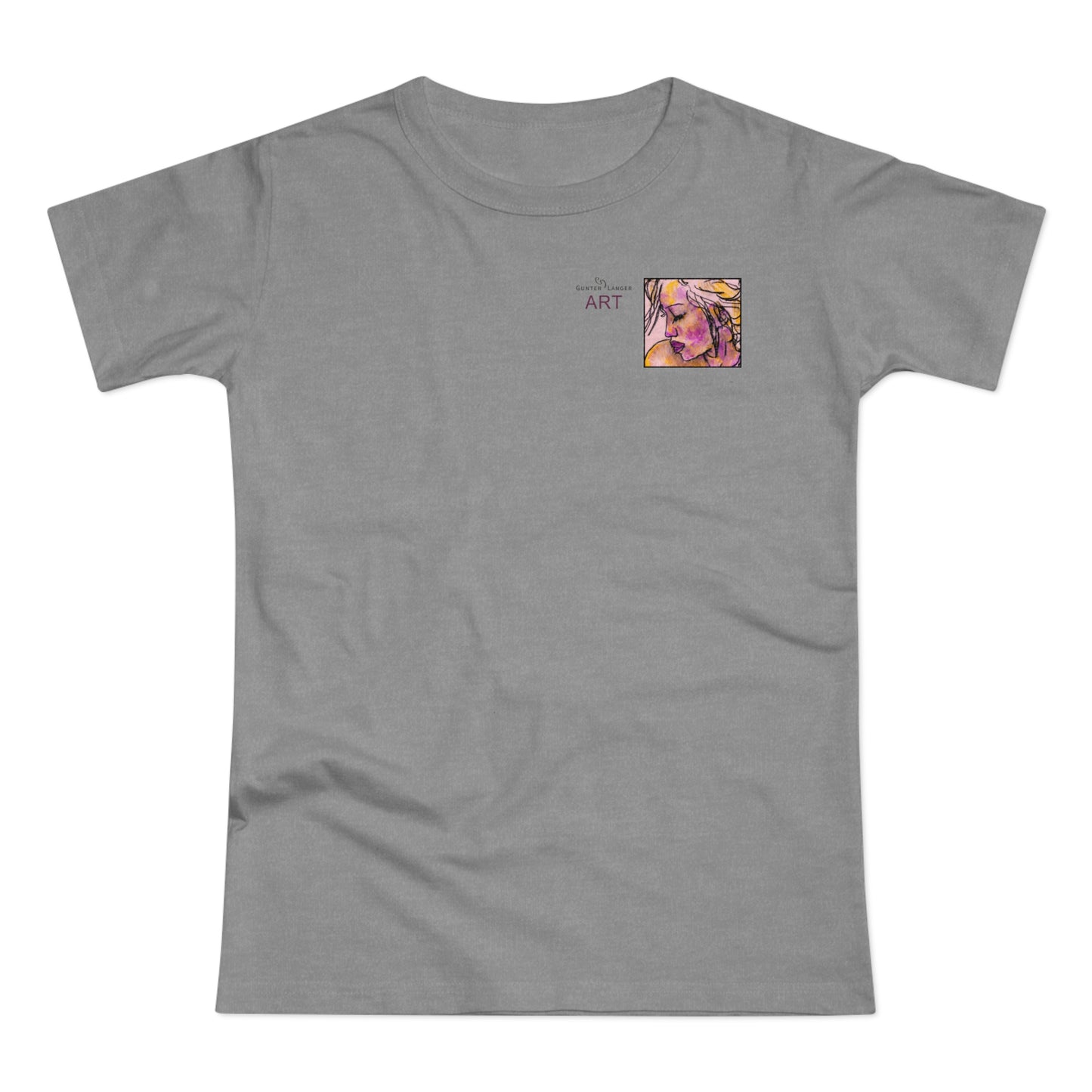 Single Jersey Women's T-shirt - hell - Motiv: Lilli, Ausschnitt, H 6,5 cm