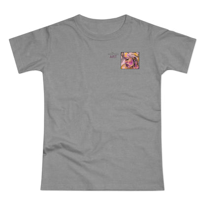 Single Jersey Women's T-shirt - hell - Motiv: Lilli, Ausschnitt, H 6,5 cm