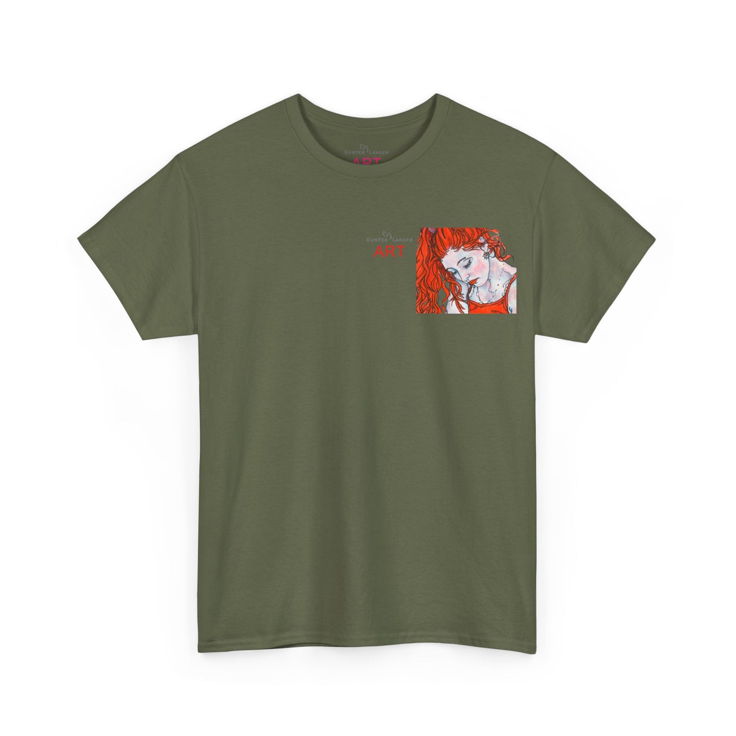 Unisex Heavy Cotton Tee - Motiv:  Front Julia, Ausschnitt & Rückseite Julia, H 49 cm N-Label