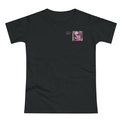 Single Jersey Women's T-shirt- dunkel - Motiv: Stella, Ausschnitt, H 6,3 cm