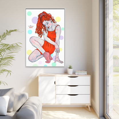 Matte Canvas, Framed (Multi-color) - Motiv:  Julia, Farbkreise, Format groß, H 91,4 bis 152,4 cm