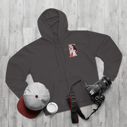 Unisex Hooded Zip Sweatshirt - Motiv: Front Bei dir, H 11 cm & Rückseite Bei dir, H 49 cm