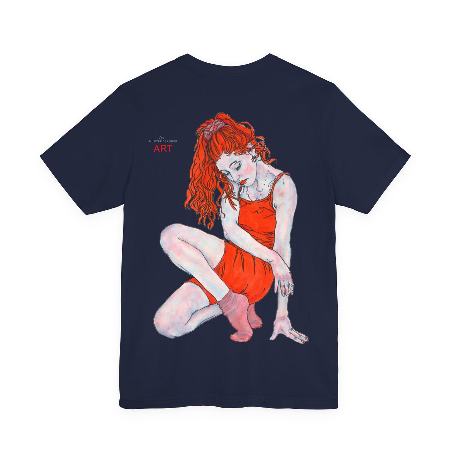 Unisex Jersey Short Sleeve Tee - Motiv: Front Logo & Rückseite Julia, H 49 cm
