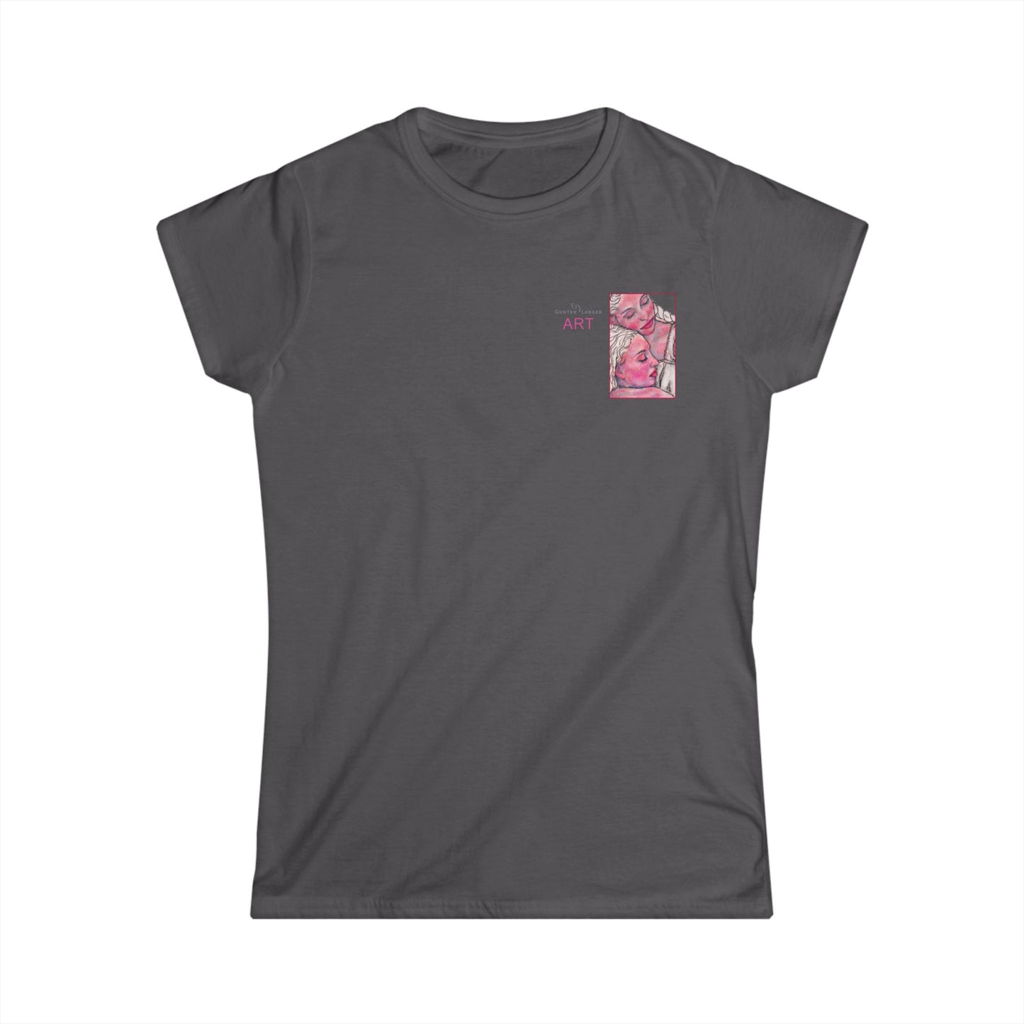 Women's Softstyle Tee - Motiv: Front, Zuflucht, H 9 cm