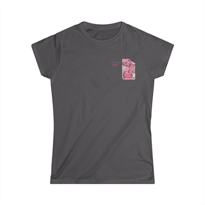 Women's Softstyle Tee - Motiv: Front, Zuflucht, H 9 cm