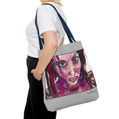 Tote Bag (AOP)- Motiv: Front Lola & Rückseite Lola, Grau