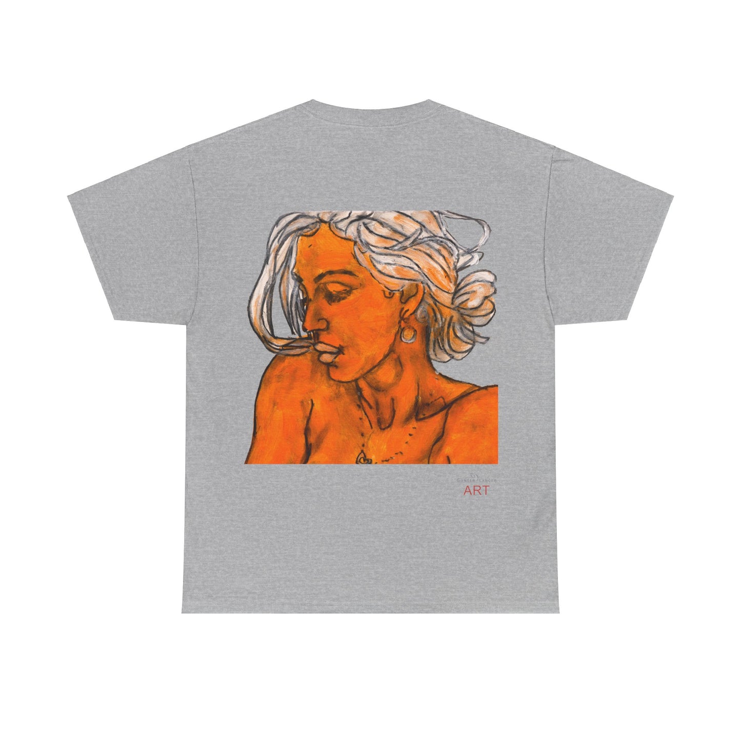 Unisex Heavy Cotton Tee - Motiv: Rückseite Amara, H 39 cm