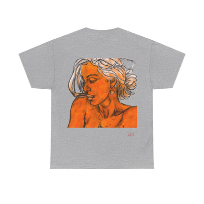 Unisex Heavy Cotton Tee - Motiv: Rückseite Amara, H 39 cm