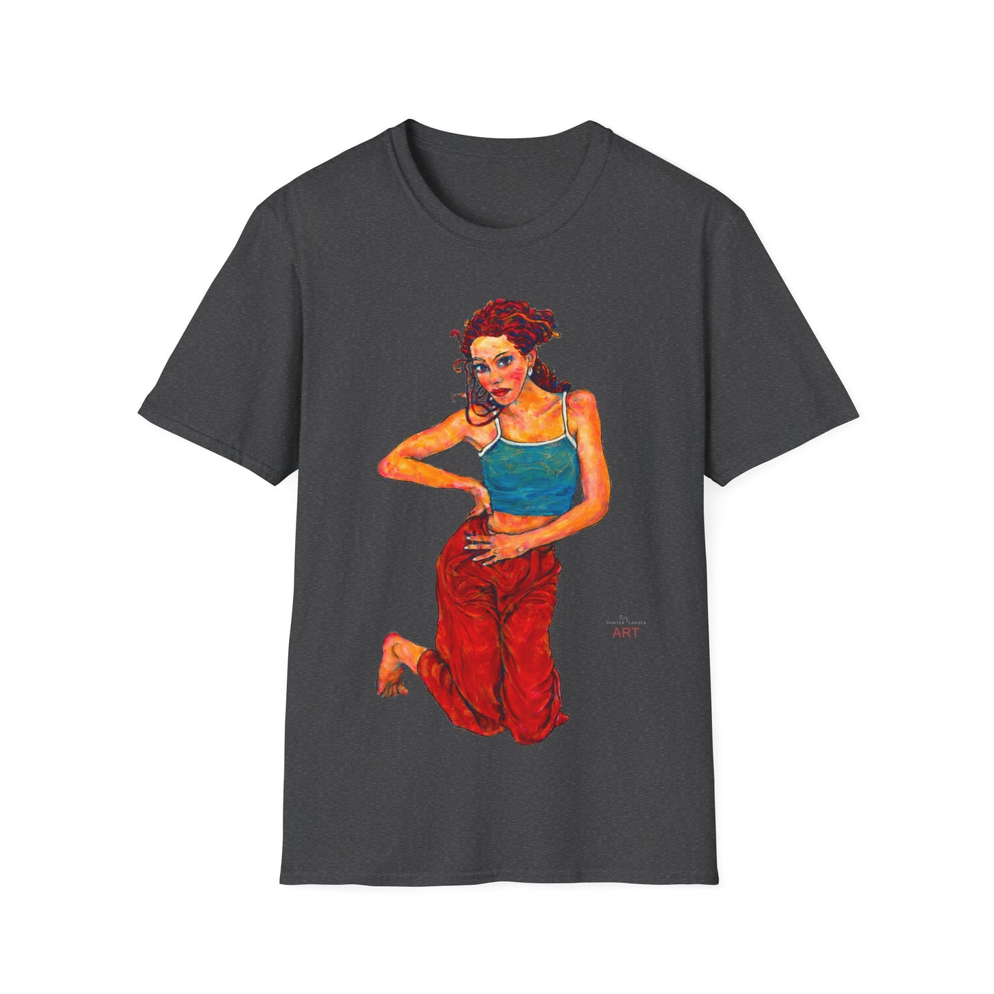 Unisex Softstyle T-Shirt - Motiv: Front Lea, H 45,2 cm