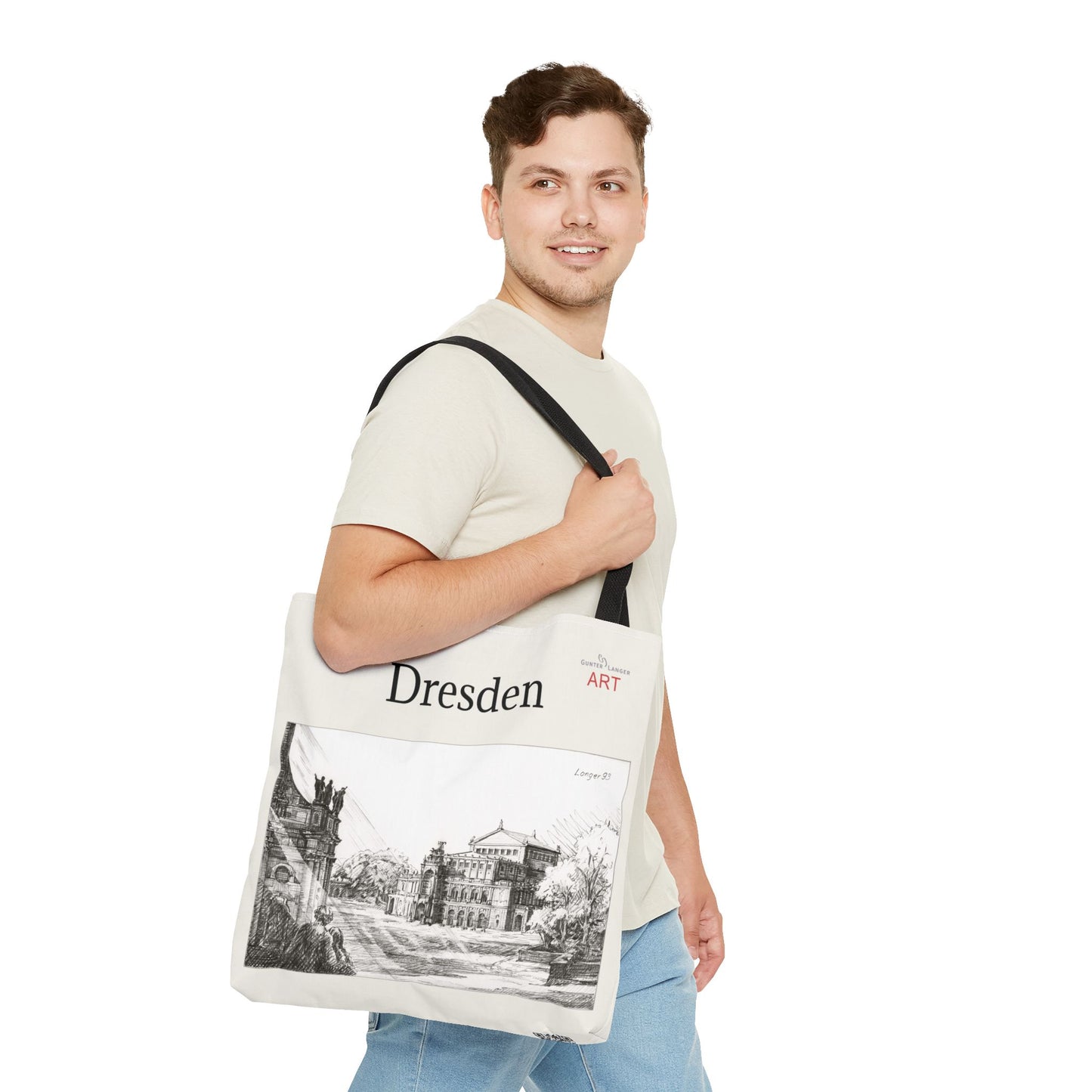 Tote Bag (AOP) - Motiv: Dresden -  Semperoper, Bleistift