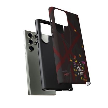 Tough Cases - Google Pixel - Samsung Galaxy - Motiv: Katze schwebt und Ranken, H 5,26 cm, Mikado3