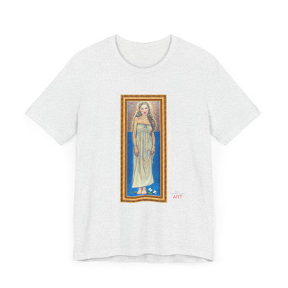 Unisex Jersey Short Sleeve Tee - Motiv: Front Marie, H 35,5 cm Goldrahmen