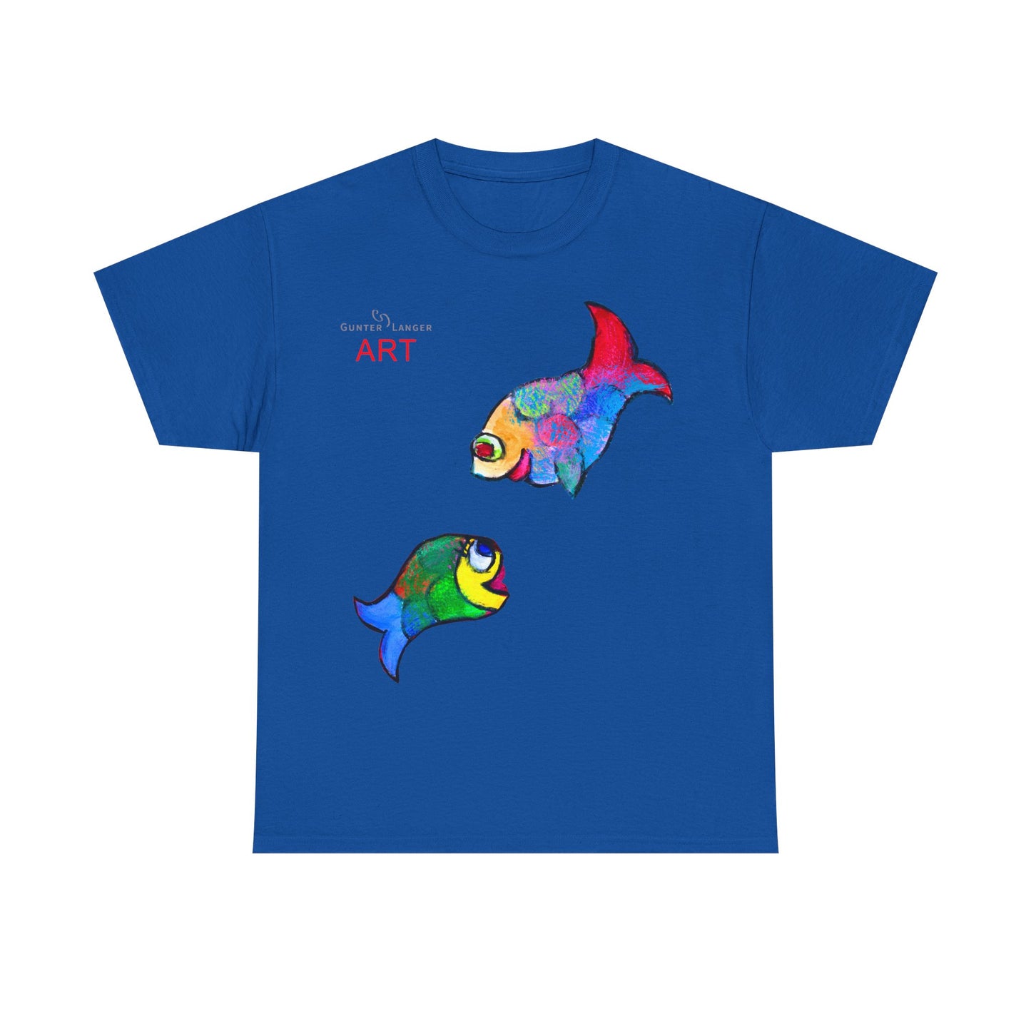 Unisex Heavy Cotton Tee - Motiv: Front Zwei Fische zueinander