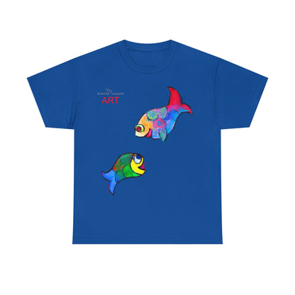Unisex Heavy Cotton Tee - Motiv: Front Zwei Fische zueinander