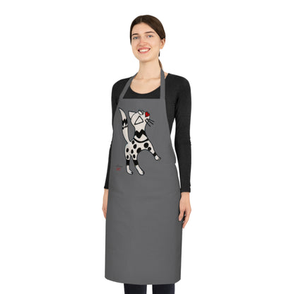 Cotton Apron - Motiv: Katze steht, H 31,64 cm
