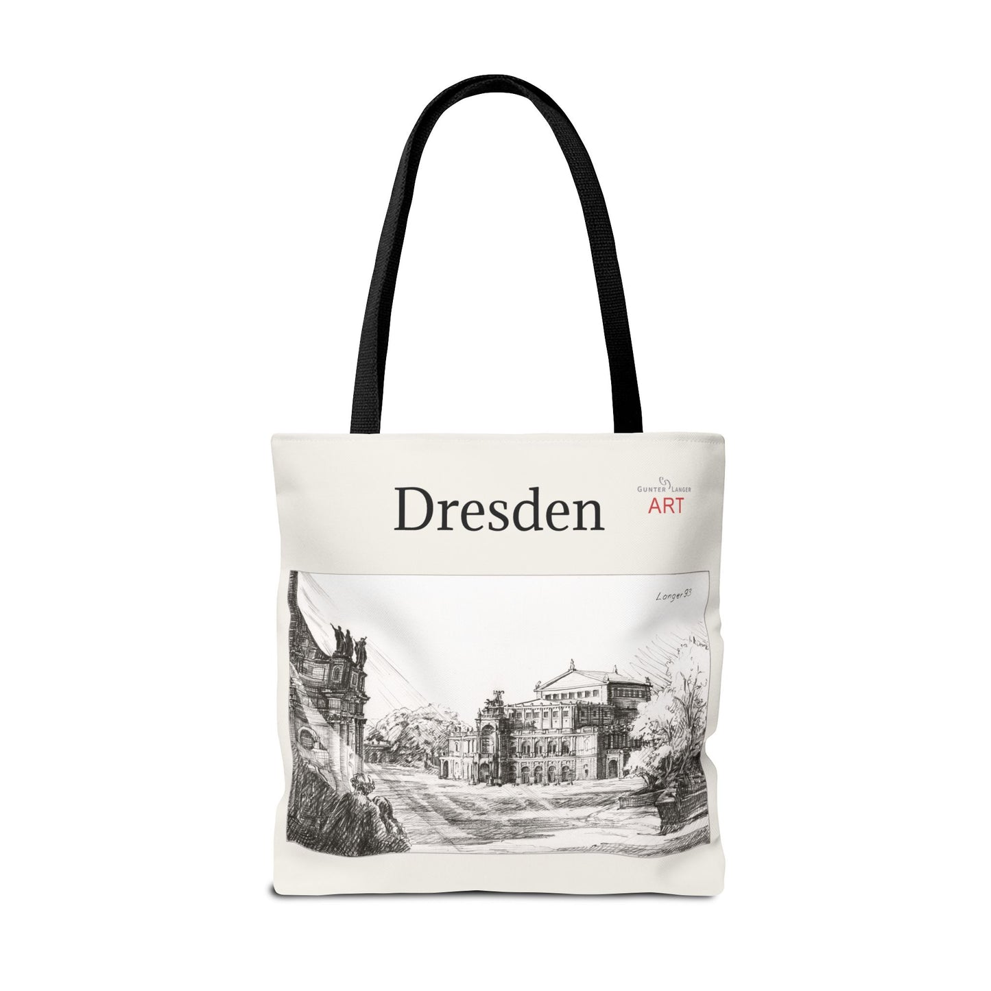 Tote Bag (AOP) - Motiv: Dresden -  Semperoper, Bleistift