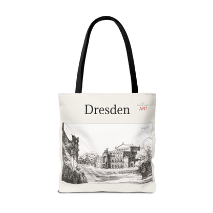 Tote Bag (AOP) - Motiv: Dresden -  Semperoper, Bleistift