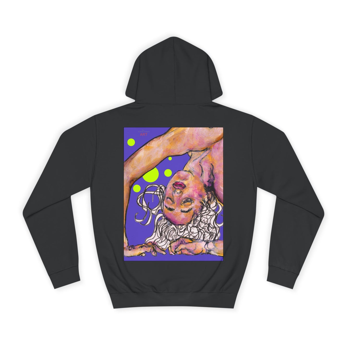 Unisex College Hoodie - Motiv: Rückseite Hanna, H 48,5 cm (violett)