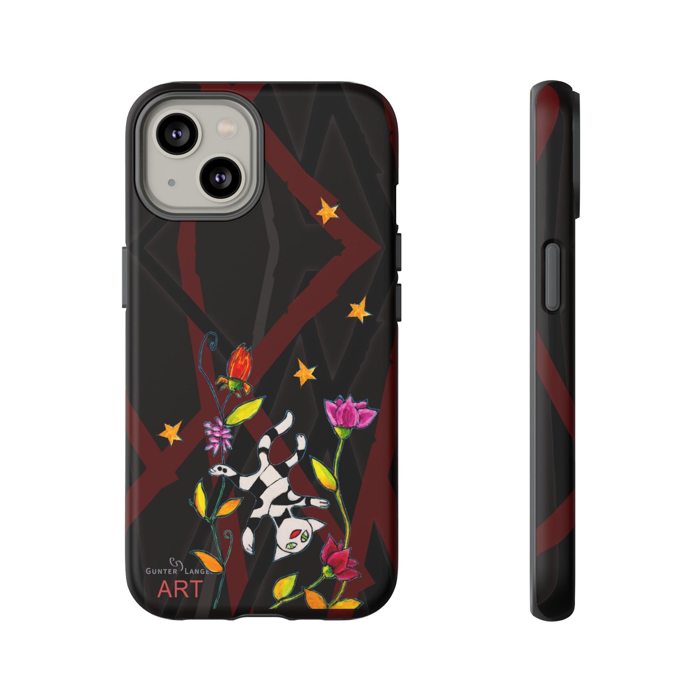Tough Cases - iPhone - Motiv: Katze schwebt und Ranken, H 7,73 cm, Mikado3