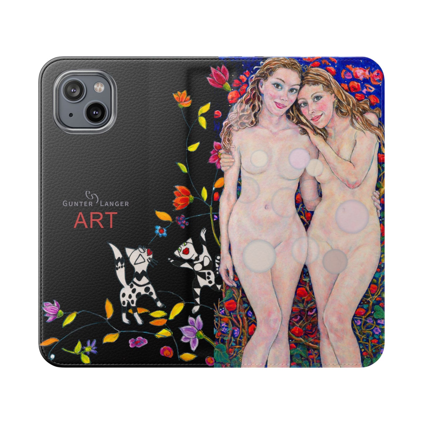 Flip Cases - Motiv: Waldnymphen, Schwarz, Seifenblasen