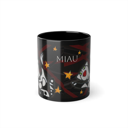 Black Coffee Cup, 11oz - Motiv: Miau 1S & Mikado Schwarz 2