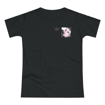 Single Jersey Women's T-shirt- dunkel - Motiv: Annette, Ausschnitt, H 7,5 cm