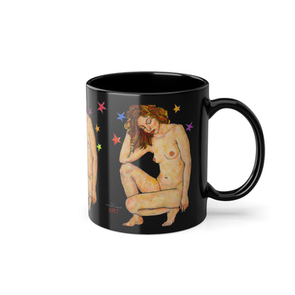 Black Coffee Cup, 11oz - Motiv: Aphrodite, Schwarz