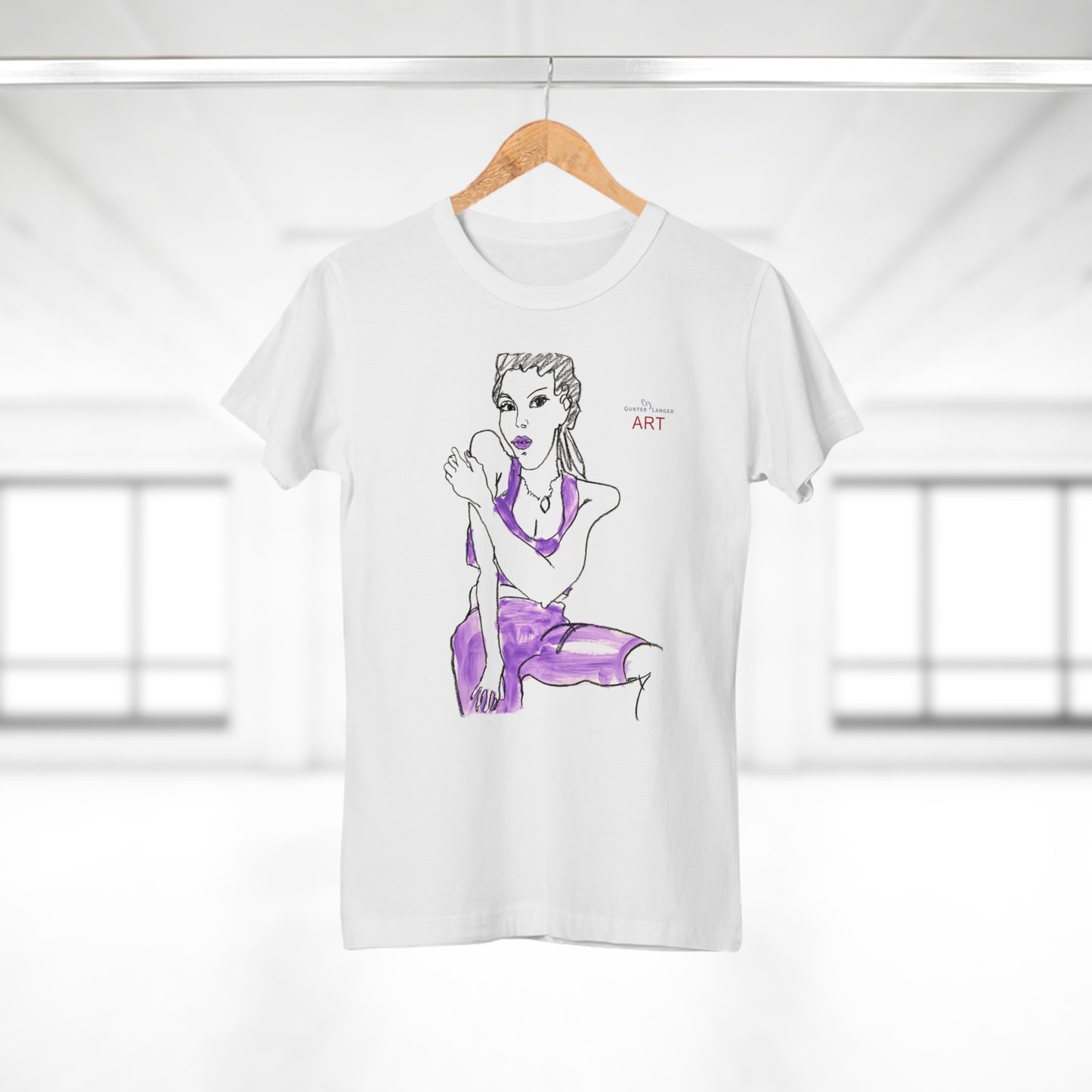 Single Jersey Women's T-shirt - Motiv: Front, Front Carlotta H 34,5 cm