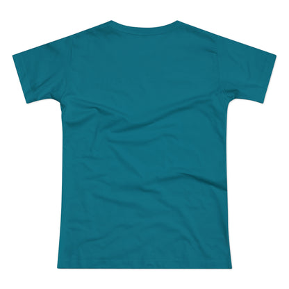 Single Jersey Women's T-shirt- dunkel - Motiv: Alva, Ausschnitt, H 6,5 cm