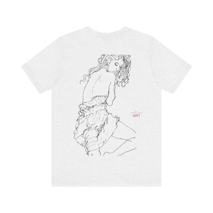 Unisex Jersey Short Sleeve Tee - Motiv: Front Logo & Rückseite Giselle H 48,42 cm, N-Label