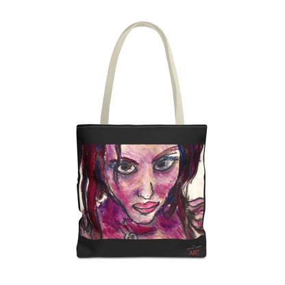Tote Bag (AOP) - Motiv: Front Lola & Rückseite Lola, Schwarz