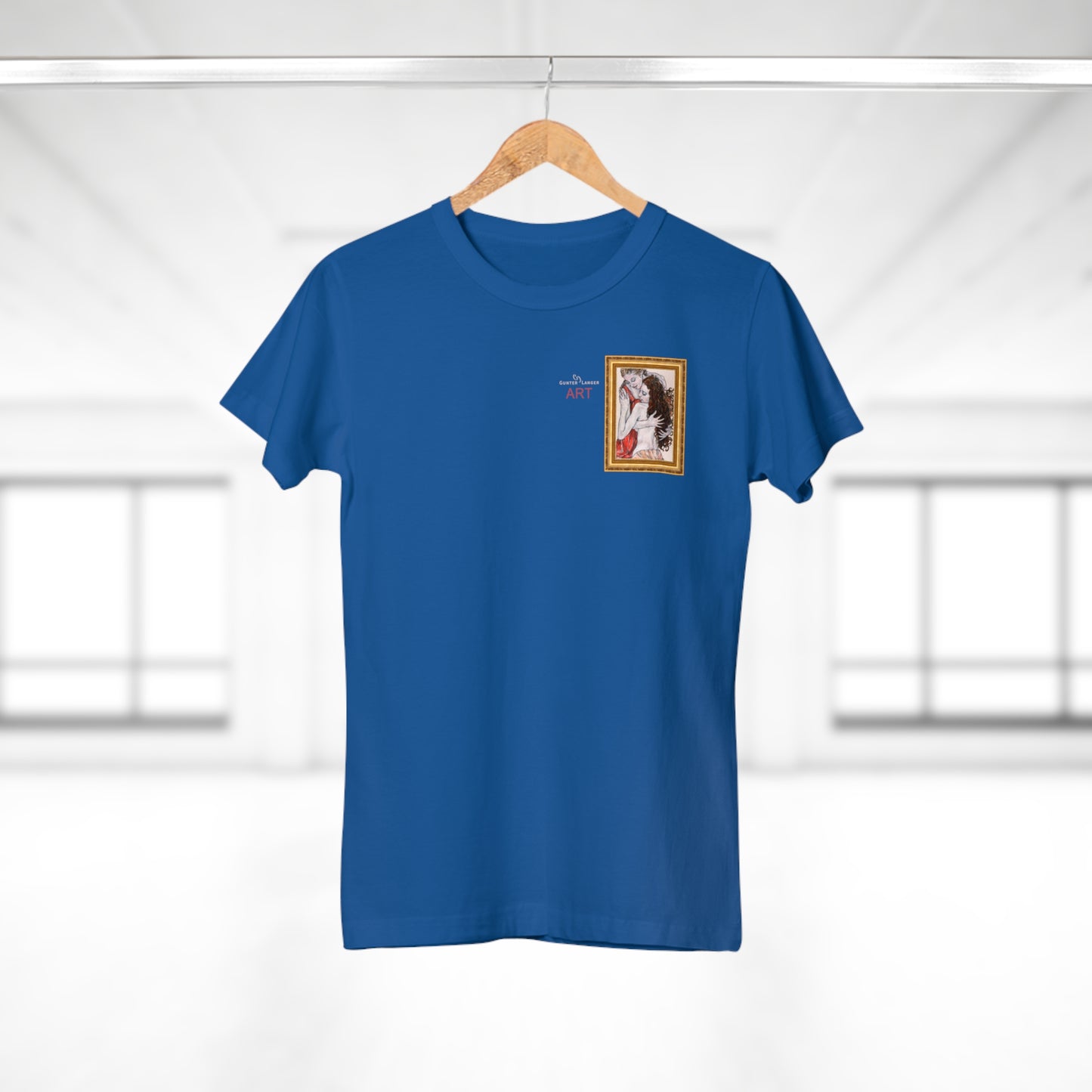 Single Jersey Women's T-shirt - dunkel - Motiv: Bei dir, H 11 cm