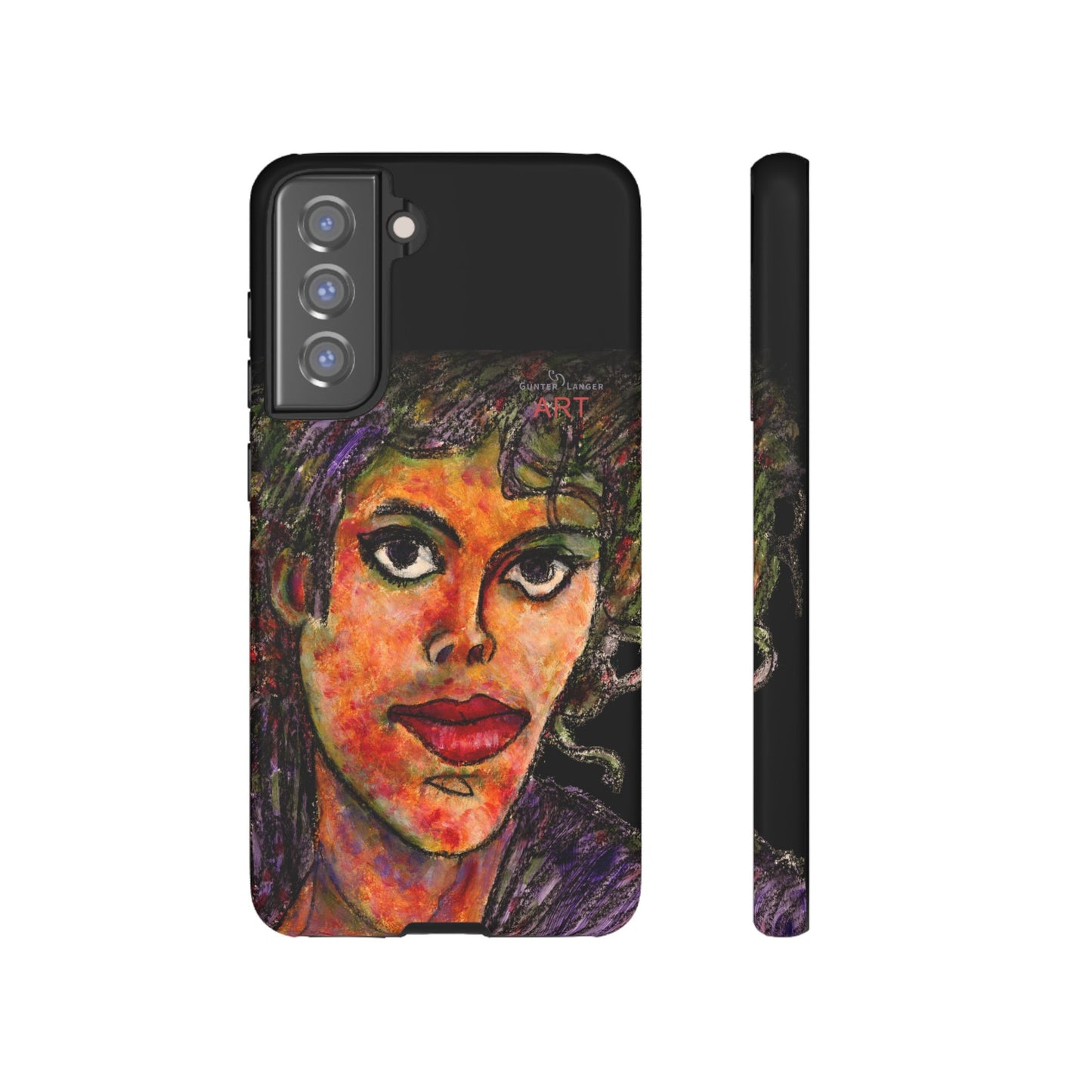 Tough Cases - Google Pixel - Samsung Galaxy - Motiv: MJ, Schwarz