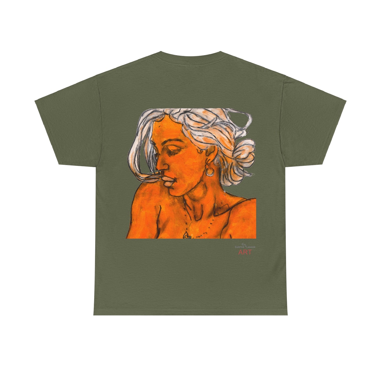 Unisex Heavy Cotton Tee - Motiv: Rückseite Amara, H 39 cm