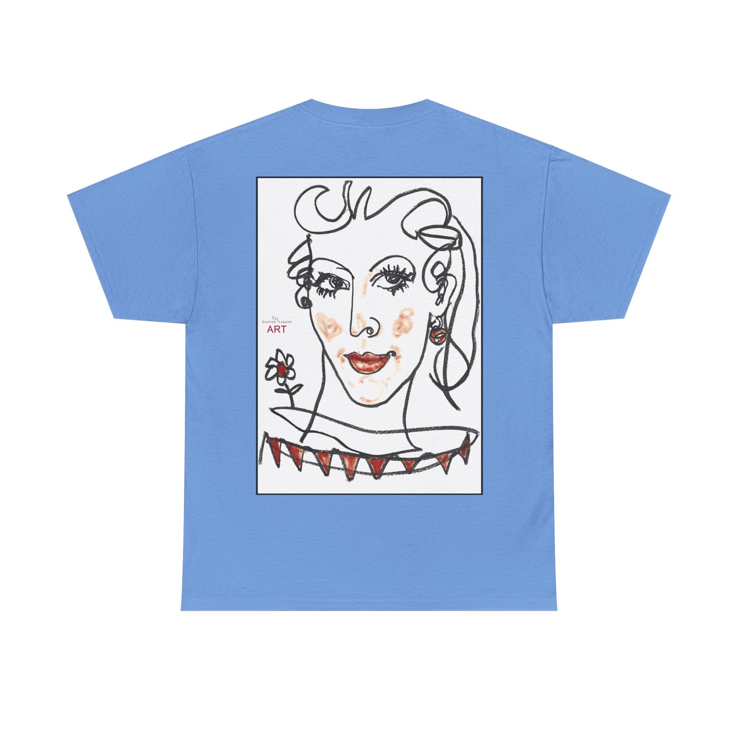 Unisex Heavy Cotton Tee - Motiv:  Front Lina H 11 cm & Rückseite Lina, H 49 cm, Neck Label