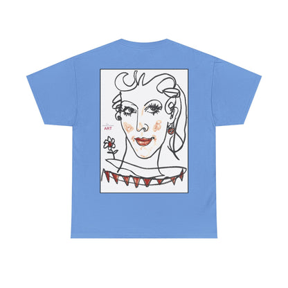 Unisex Heavy Cotton Tee - Motiv:  Front Lina H 11 cm & Rückseite Lina, H 49 cm, Neck Label