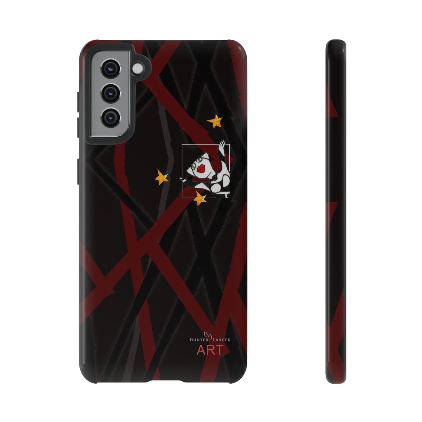 Tough Cases - Google Pixel - Samsung Galaxy - Motiv:  "Miau" klein H 8 cm, Sternenhimmel, Mikado3
