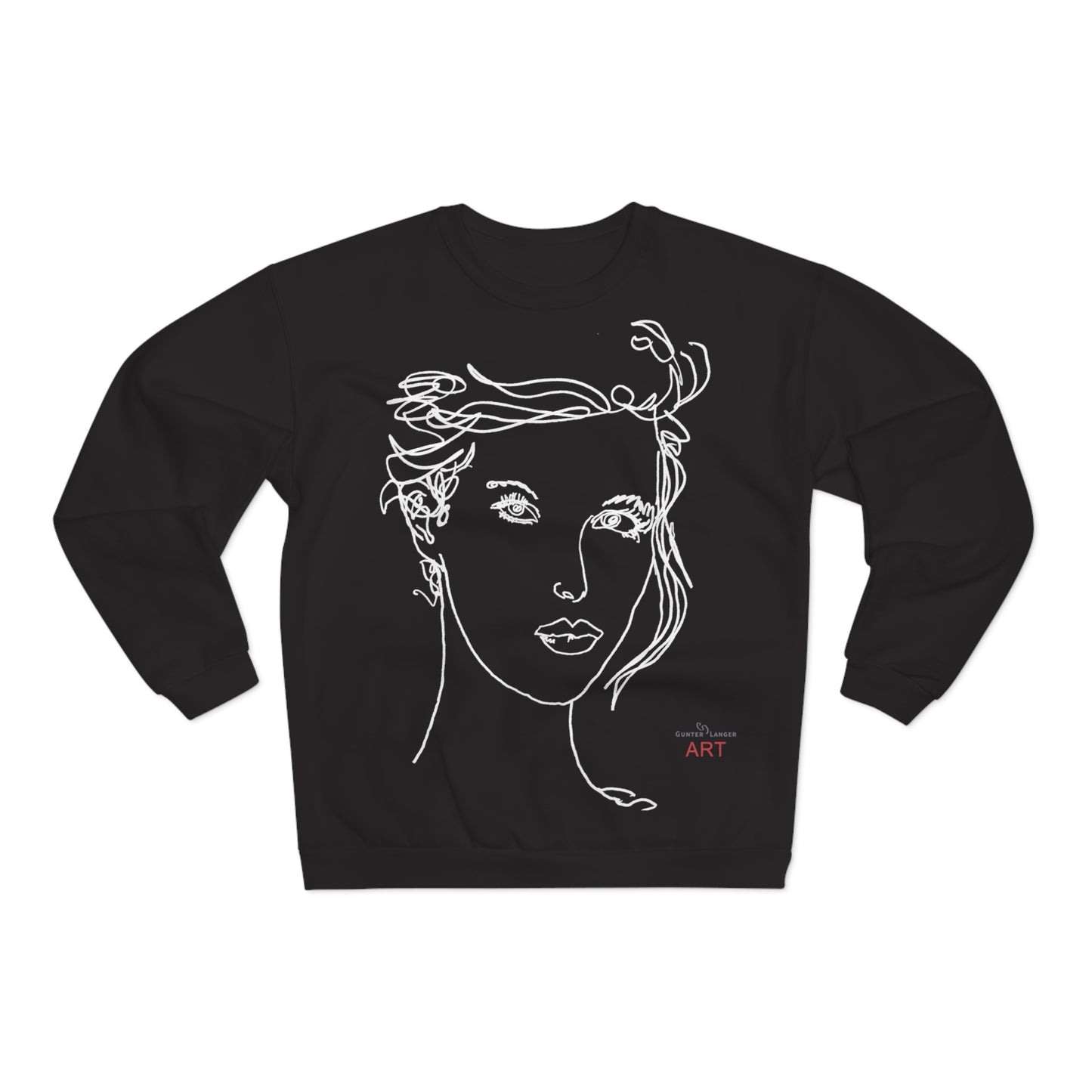 Unisex Crew Neck Sweatshirt (EU) - Motiv: Front Helena & Rückseite Helena, H 49,45 cm, (weiß)