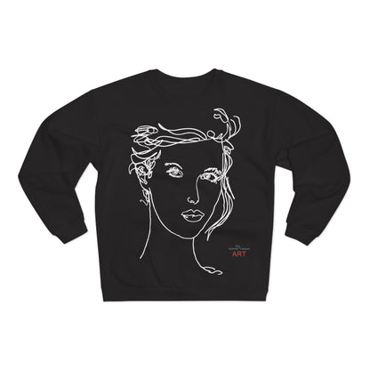 Unisex Crew Neck Sweatshirt (EU) - Motiv: Front Helena & Rückseite Helena, H 49,45 cm, (weiß)